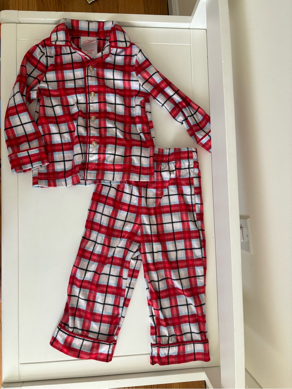 Wondershop Red and White Plaid Kids Pajama Set